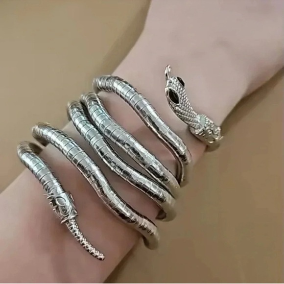 Serpenti Silver Metallic Magic Snake Cool Bendy Multilayer Necklace - Picture 4 of 4